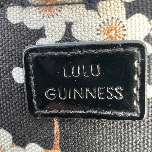 Lulu Guinness Women's Black Twill White Floral Pattern Shoulder Strap Totes Bag - Picture 6 of 12